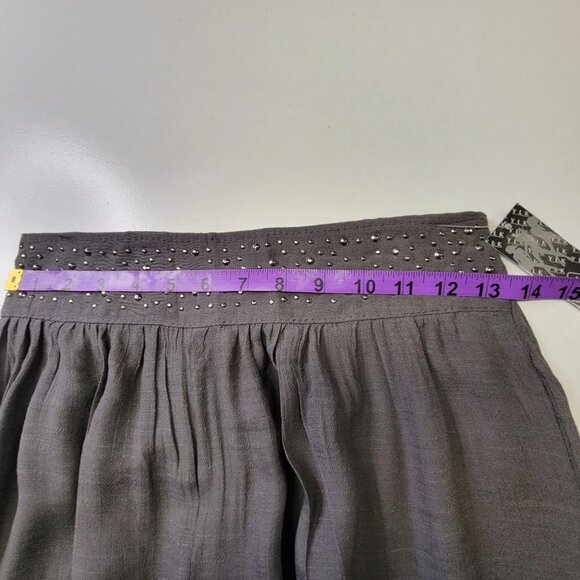 Grey Pants Elastic Waist Sheer Light Wide Leg Sequins - NEW! - Picture 10 of 13